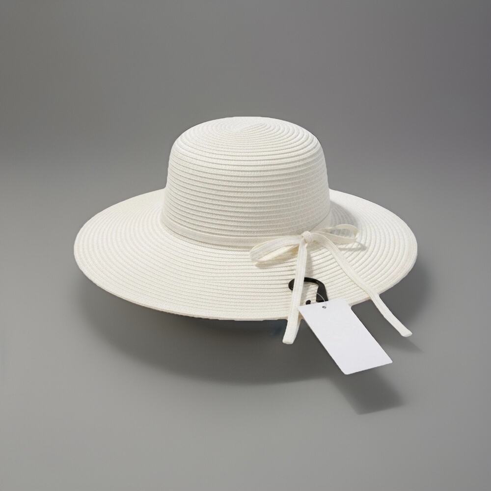 Nordstrom Women's Wide Brim Floppy Sun Hat Straw Beach Resort Vacation OS